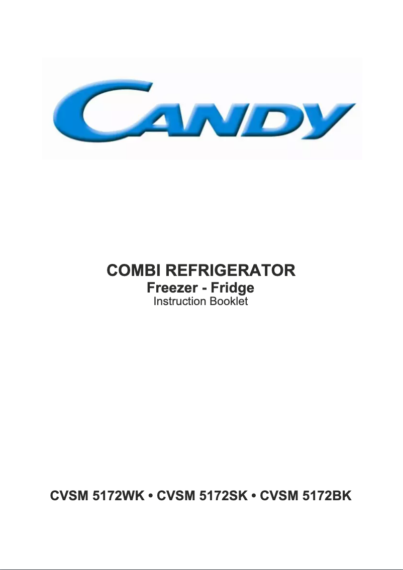Page n°1 - Manuel utilisateur Candy CVSM 5172WK