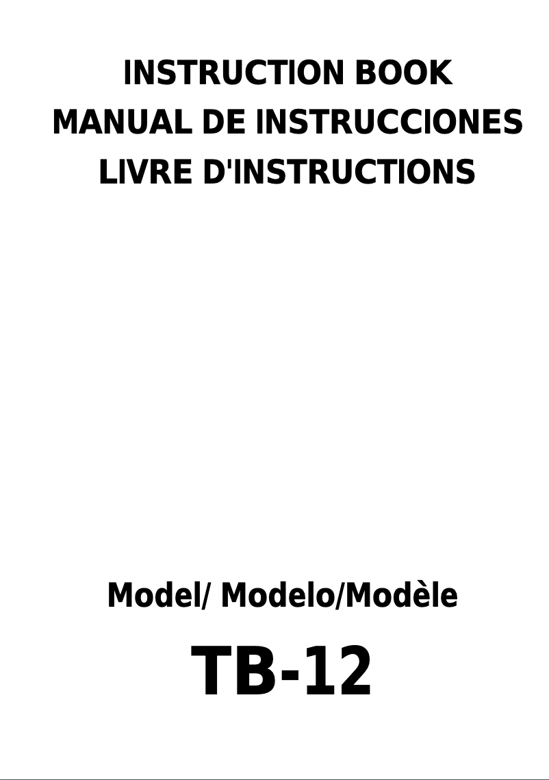 Image de la première page du manuel de l'appareil TB-12