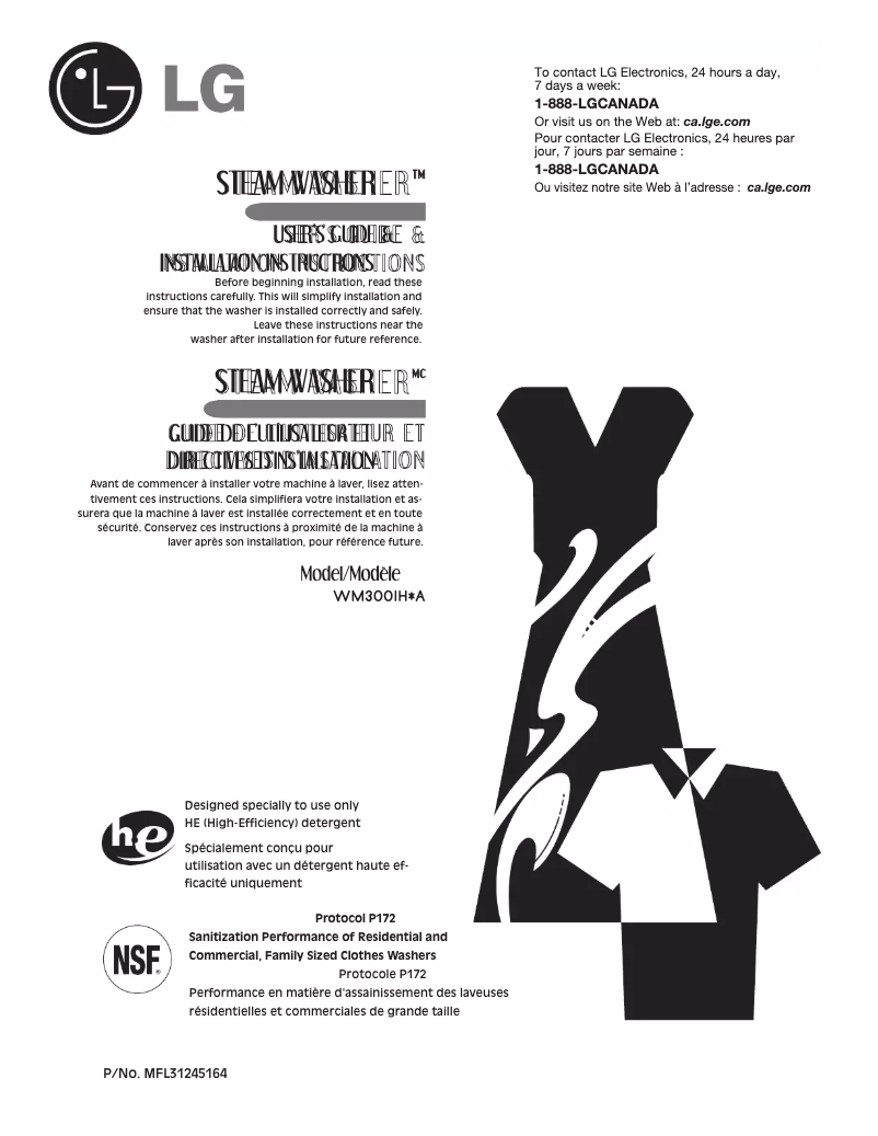 Image de la première page du manuel de l'appareil WM3001HRA