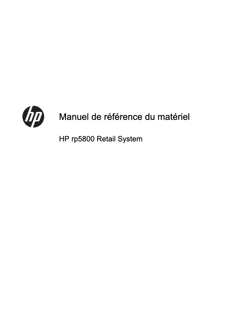 Page 1 de la notice Manuel utilisateur HP rp 5800