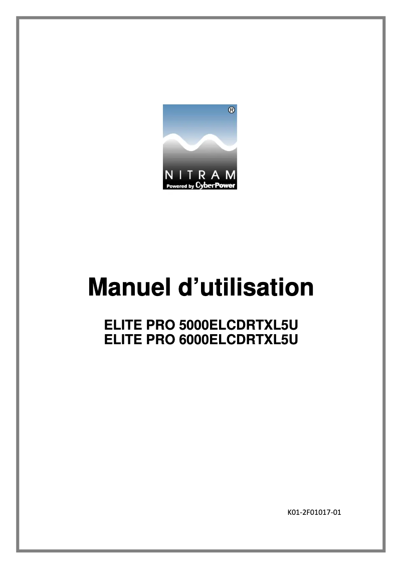 Image de la première page du manuel de l'appareil ELITE PRO 5000ELCDRTXL5U