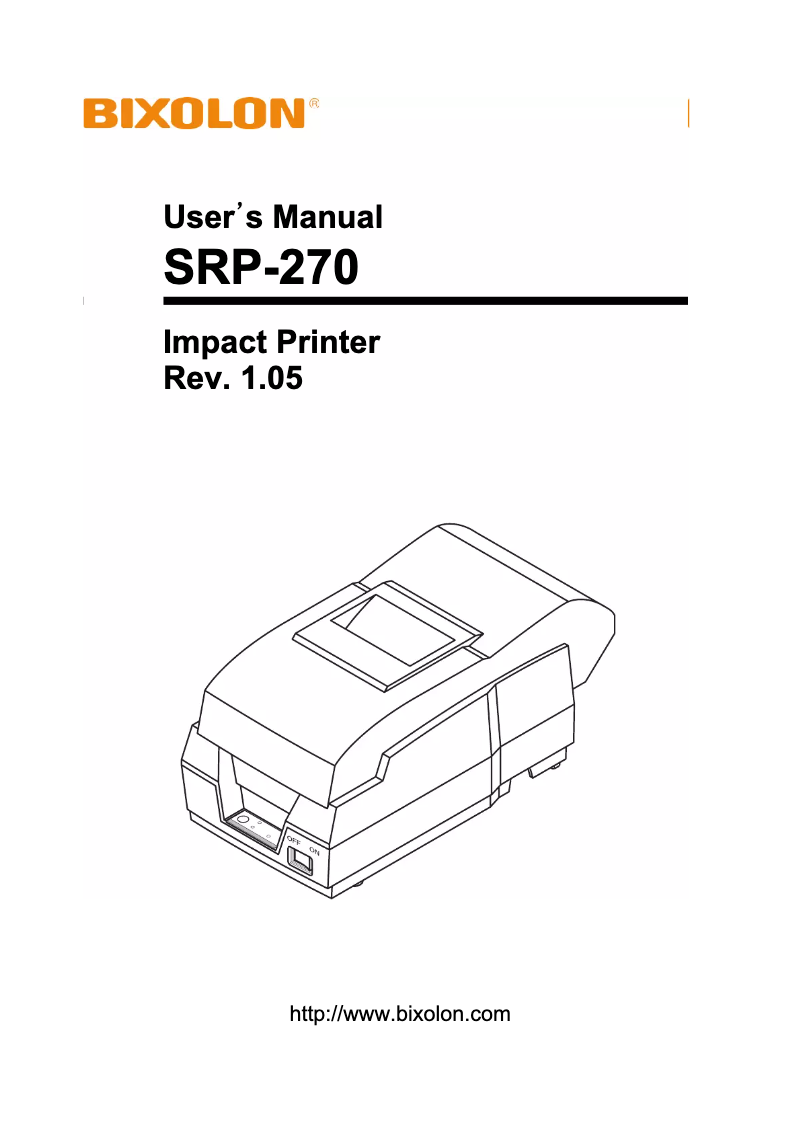 Imagen de la primera página del manual del dispositivo SRP-270APG