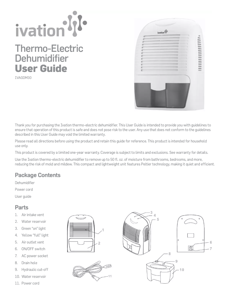 Image de la première page du manuel de l'appareil IVAGDM30