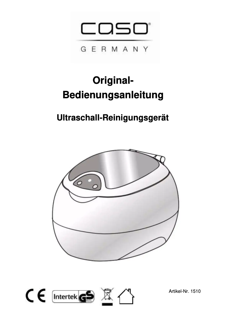 Page 1 de la notice Manuel utilisateur Caso UltraSonicClean