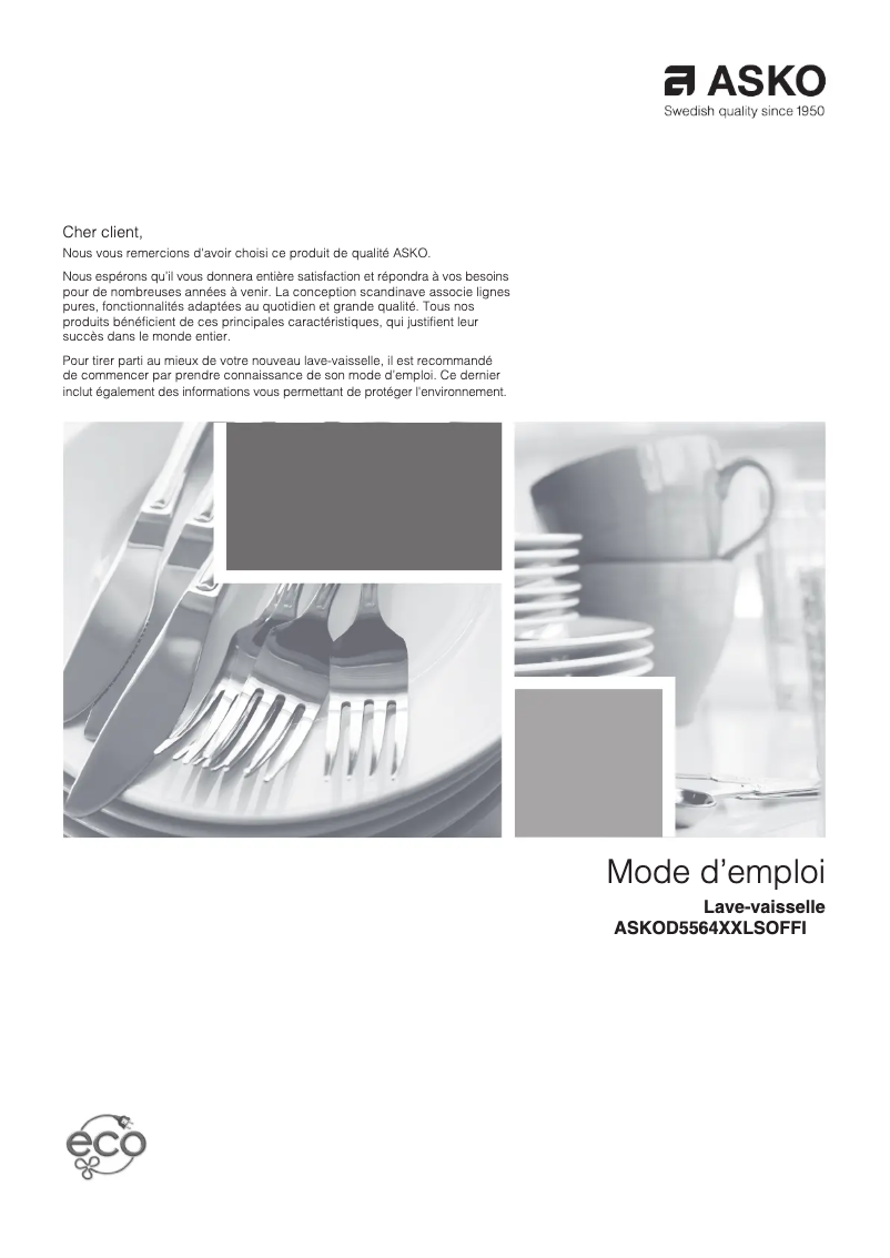 Page n°1 - Manuel utilisateur Asko D5564 XXL SOF FI