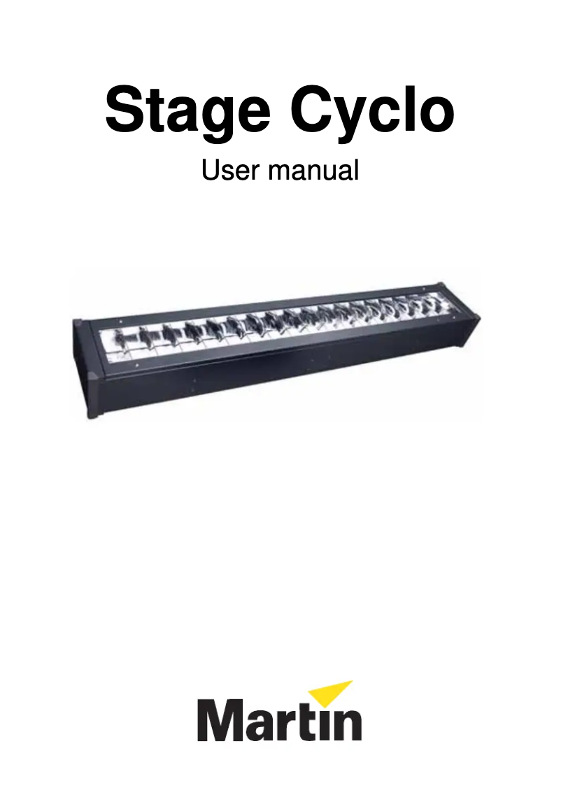 Image de la première page du manuel de l'appareil Stage Cyclo