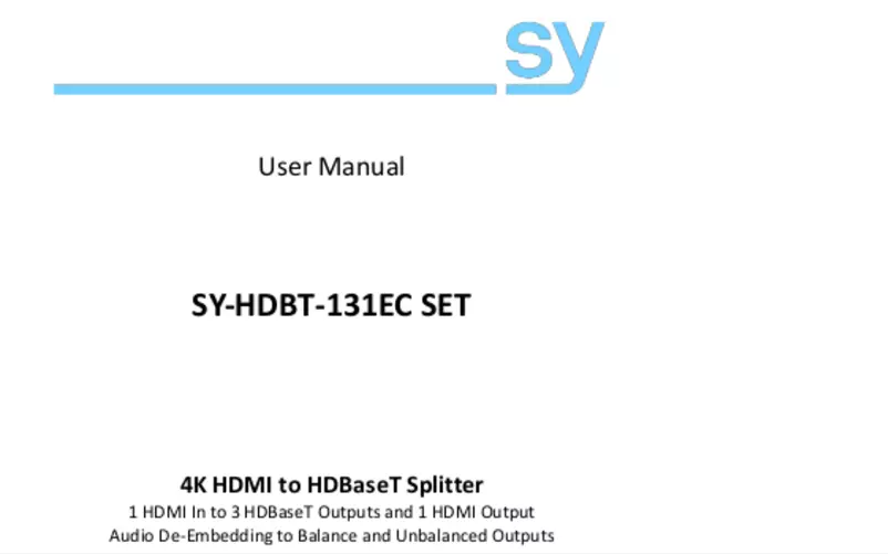 Page n°1 - Manuel utilisateur SY Electronics SY-HDBT-131EC-SET