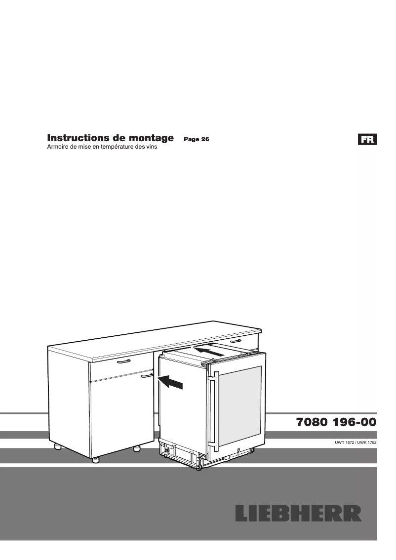 Page n°1 - Guide d'installation Liebherr UWKes 1752 GrandCru
