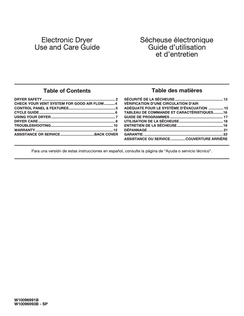 Page n°1 - Manuel d'utilisation et d'entretien Amana NGD4655EW