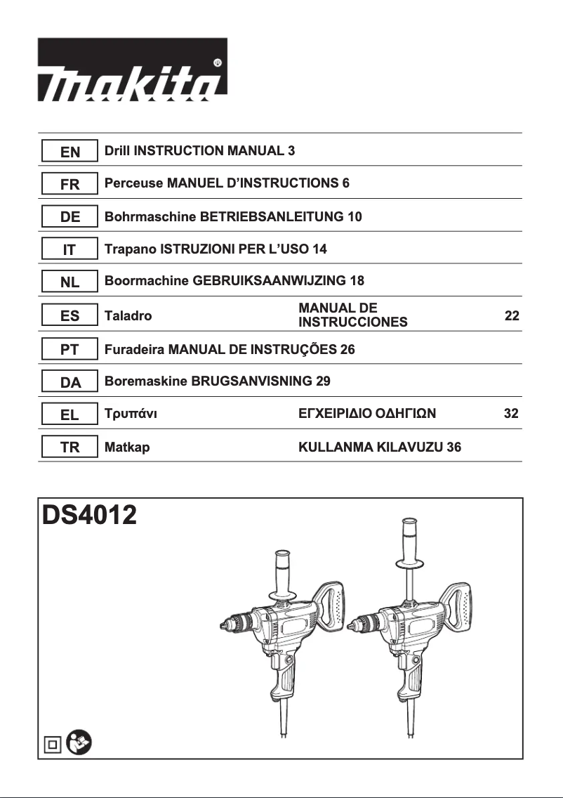 Page 1 de la notice Manuel utilisateur Makita DS4012