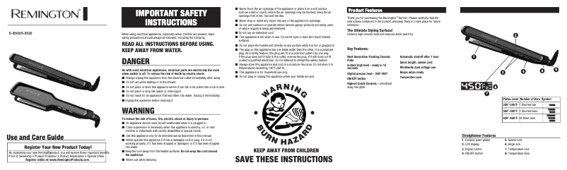 Page 1 de la notice Manuel utilisateur Remington S9520B