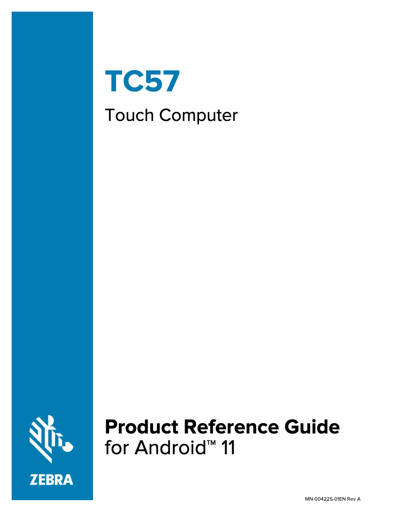 Image de la première page du manuel de l'appareil TC57