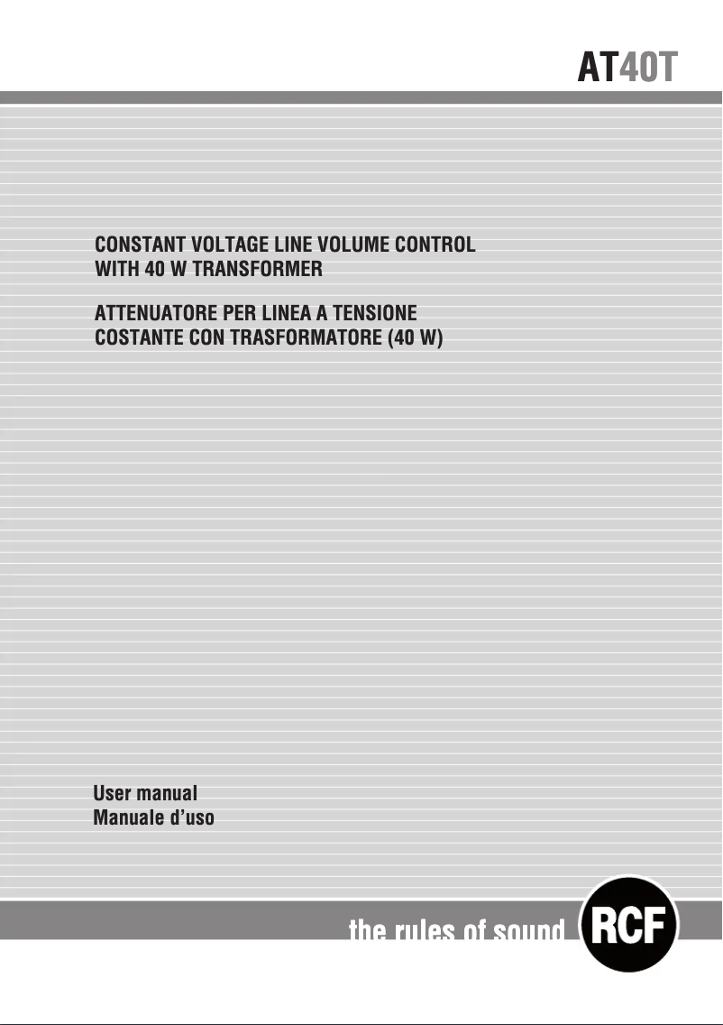 Image de la première page du manuel de l'appareil AT40T