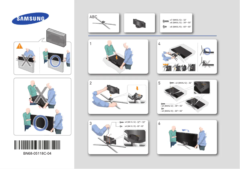 Page 1 de la notice Guide d'installation Samsung UE50F6330AK