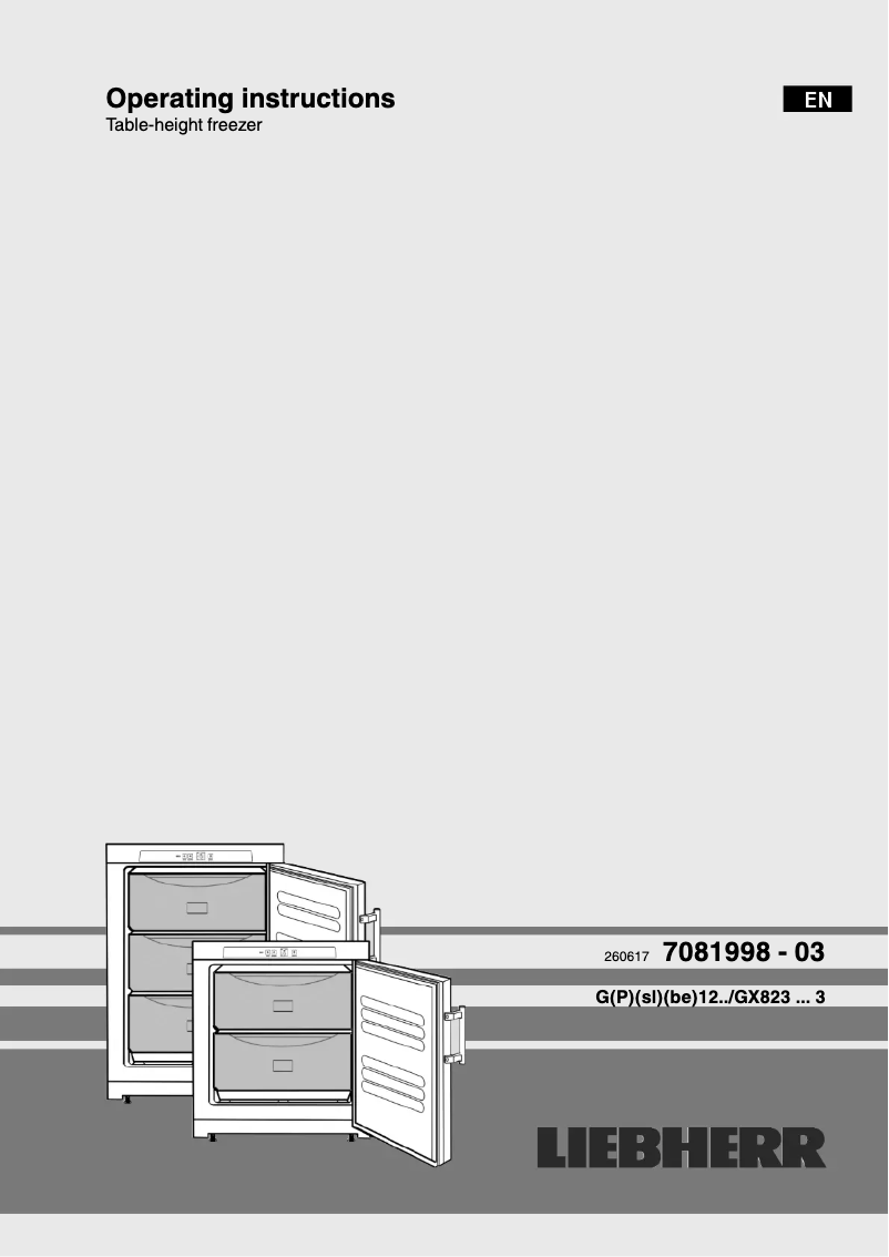 Page 1 de la notice Manuel utilisateur Liebherr GX 823-21
