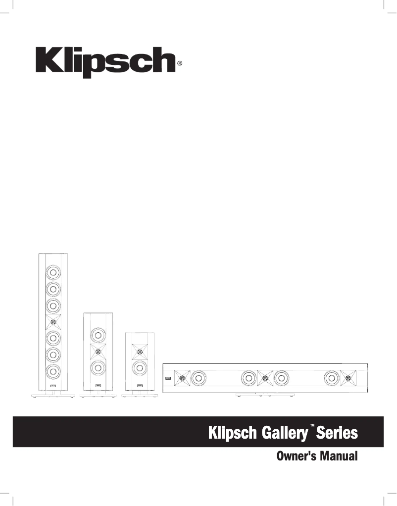 Page 1 de la notice Manuel utilisateur Klipsch Gallery G-12
