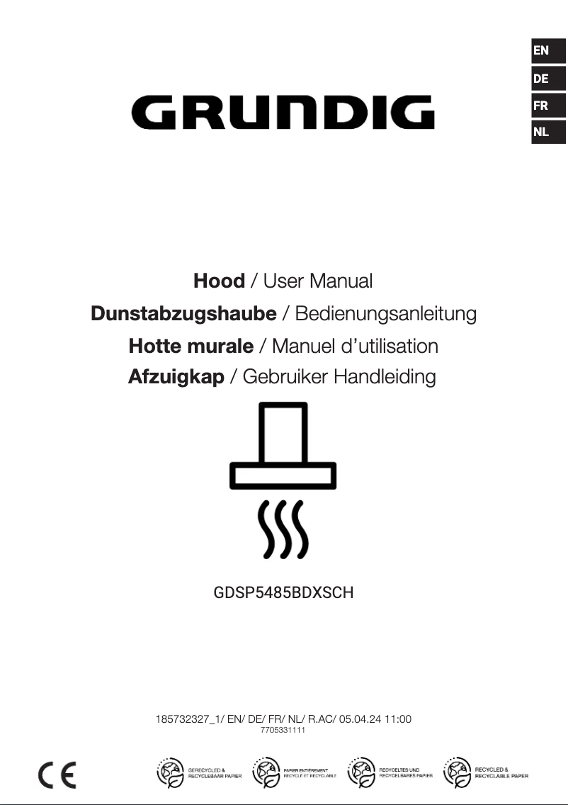 Page n°1 - Manuel utilisateur Grundig GDSP5485BDXSCH