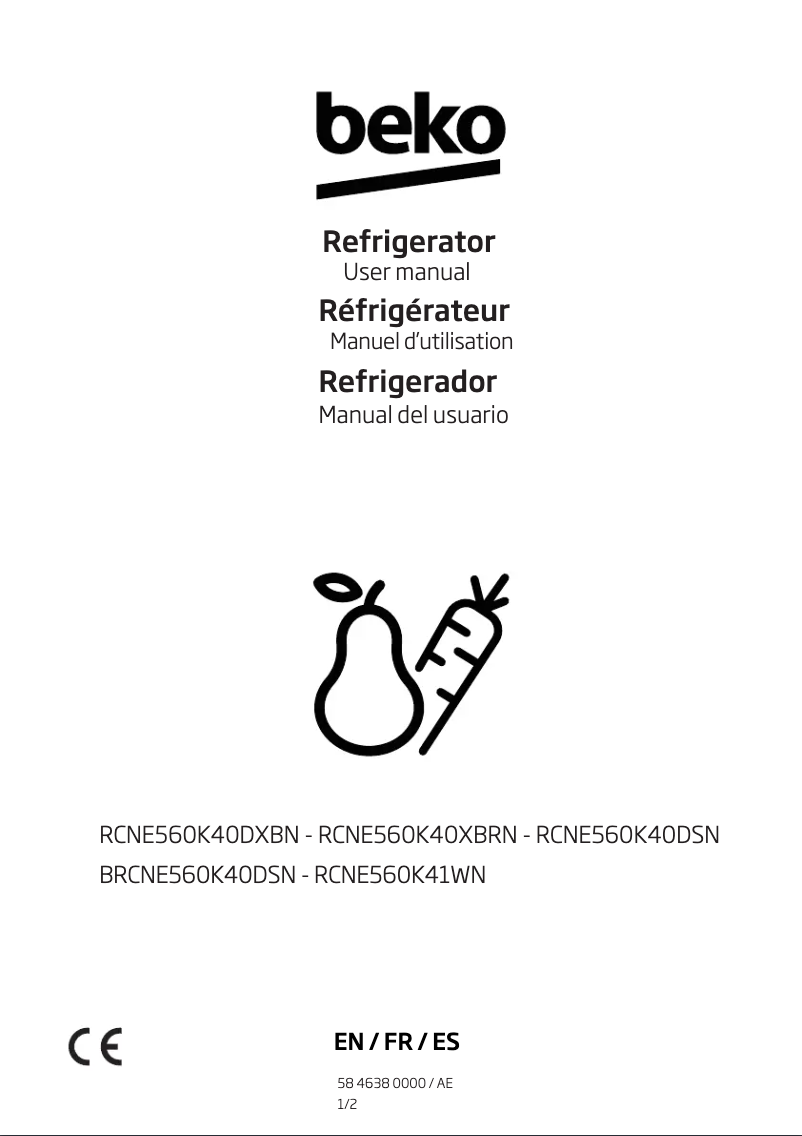 Image de la première page du manuel de l'appareil BRCNE560K40DSN