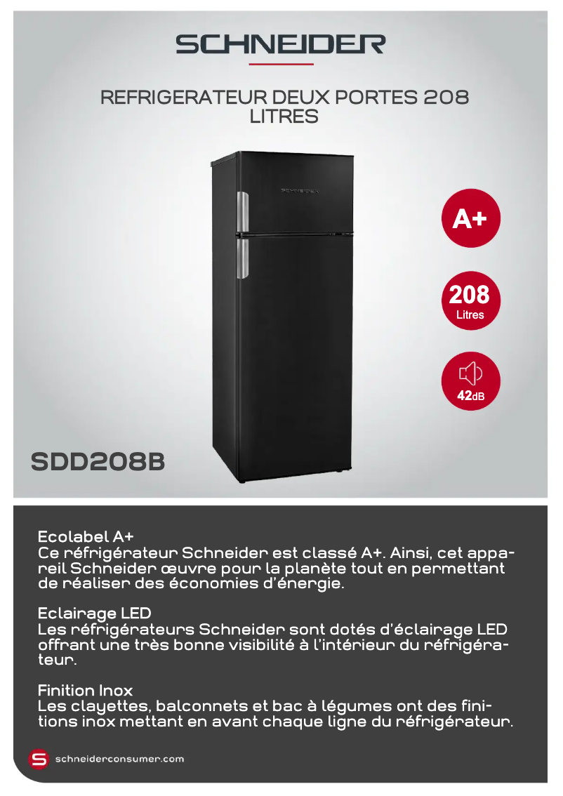 Page 1 de la notice Fiche technique Schneider SDD208B