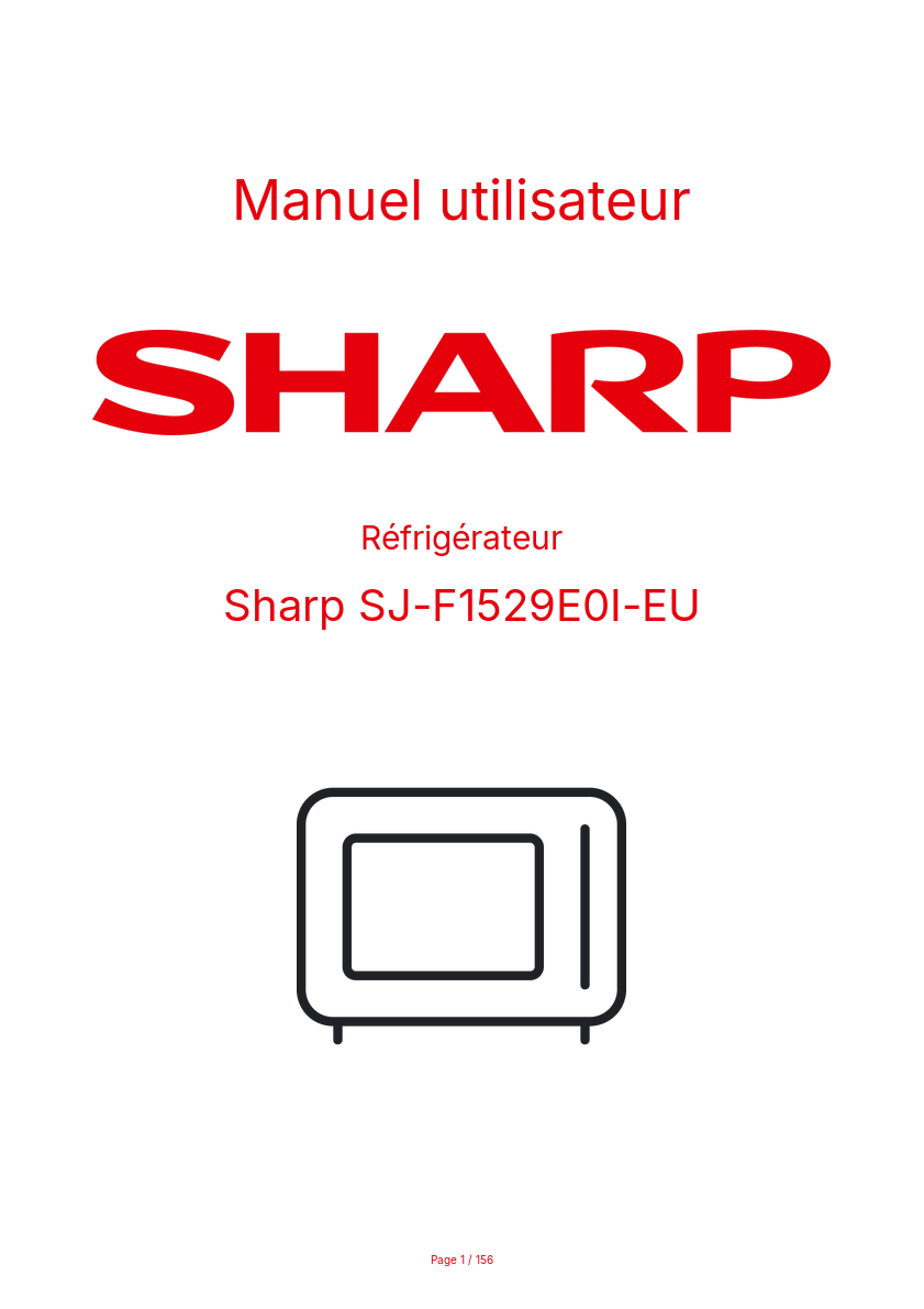 Image de la première page du manuel de l'appareil SJ-F1529E0I-EU