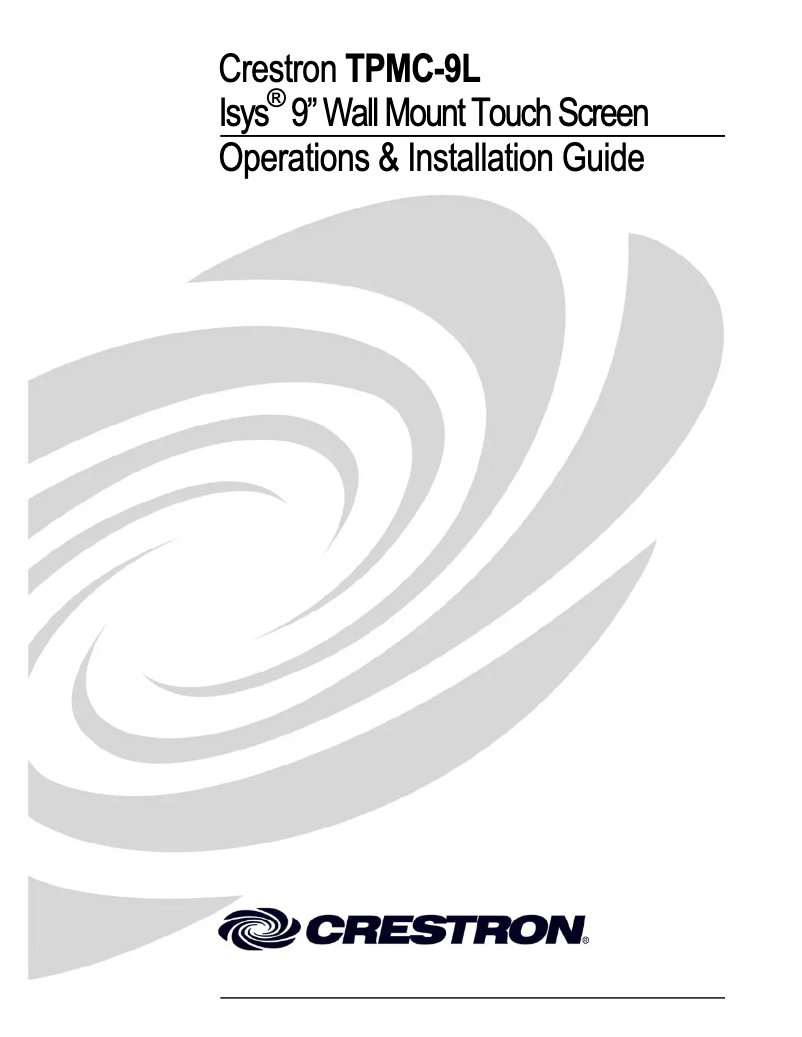 Page 1 of the manual User Manual Crestron Isys TPMC-9L