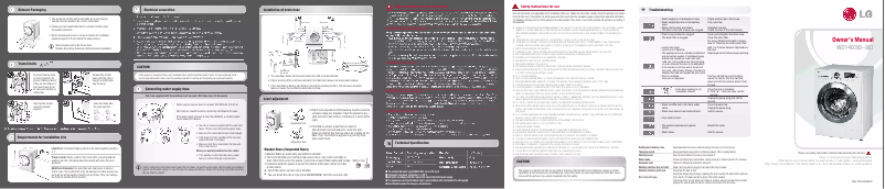 Page 1 de la notice Manuel utilisateur LG WD14039D