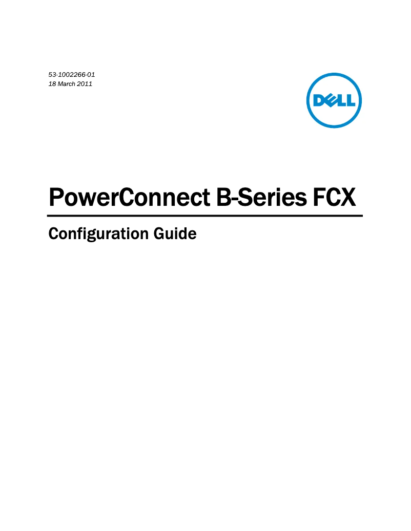 Page 1 of the manual User Manual Dell PowerConnect B-FCXs