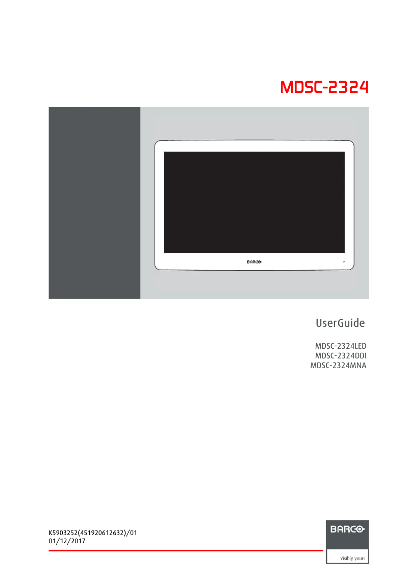Page 1 de la notice Manuel utilisateur Barco MDSC-2324