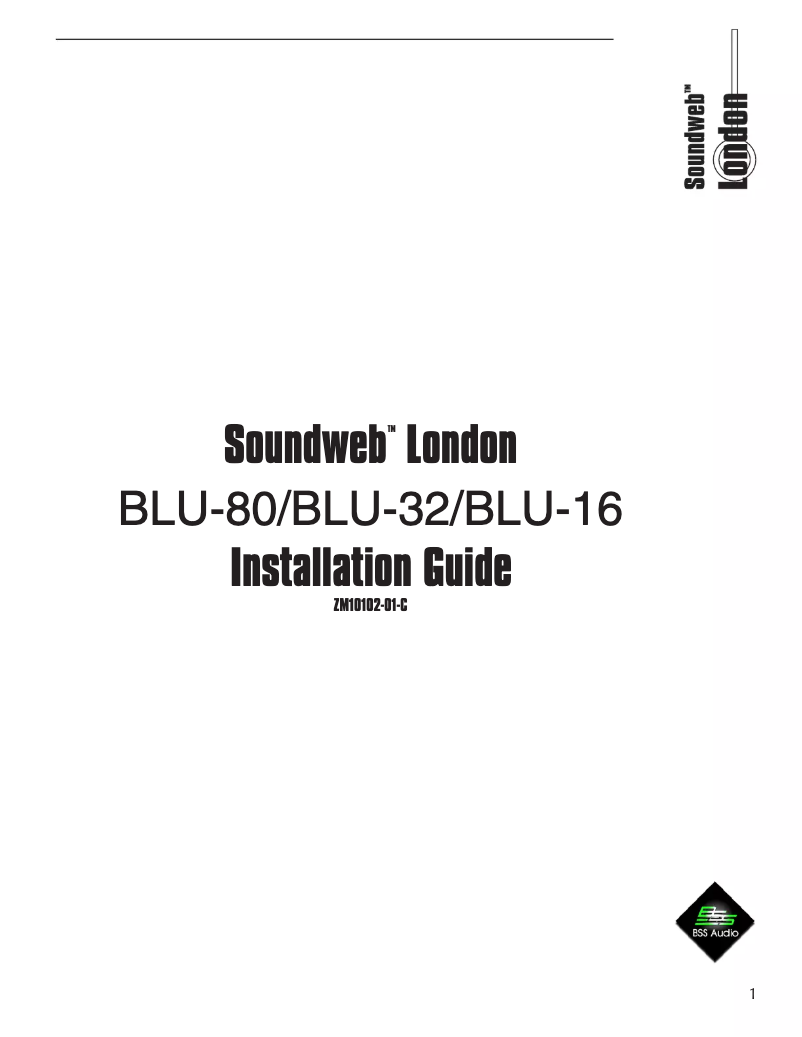 Page 1 de la notice Manuel utilisateur BSS Audio Soundweb London BLU-80