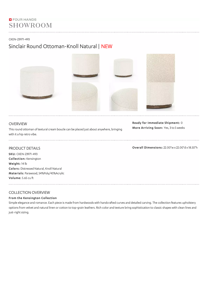 Page 1 de la notice Manuel utilisateur Four Hands CKEN-23971-493