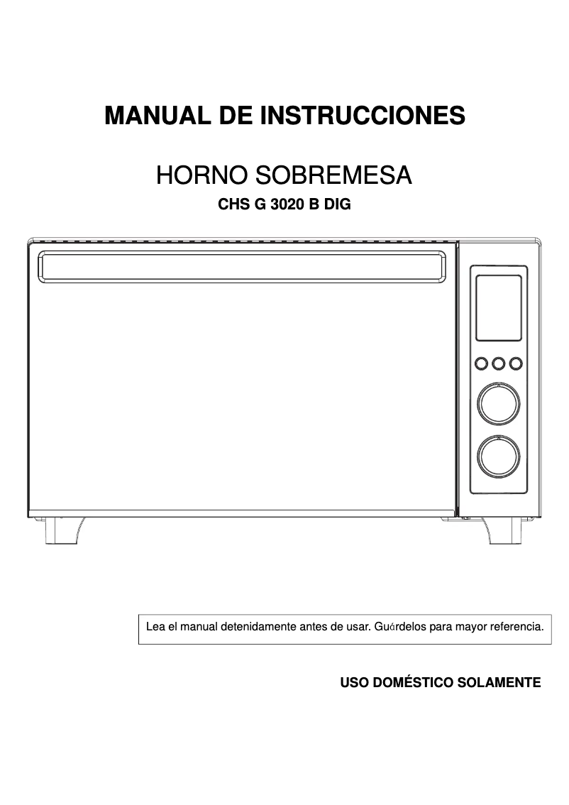 Page 1 de la notice Manuel utilisateur Corbero CHSG3020BDIG