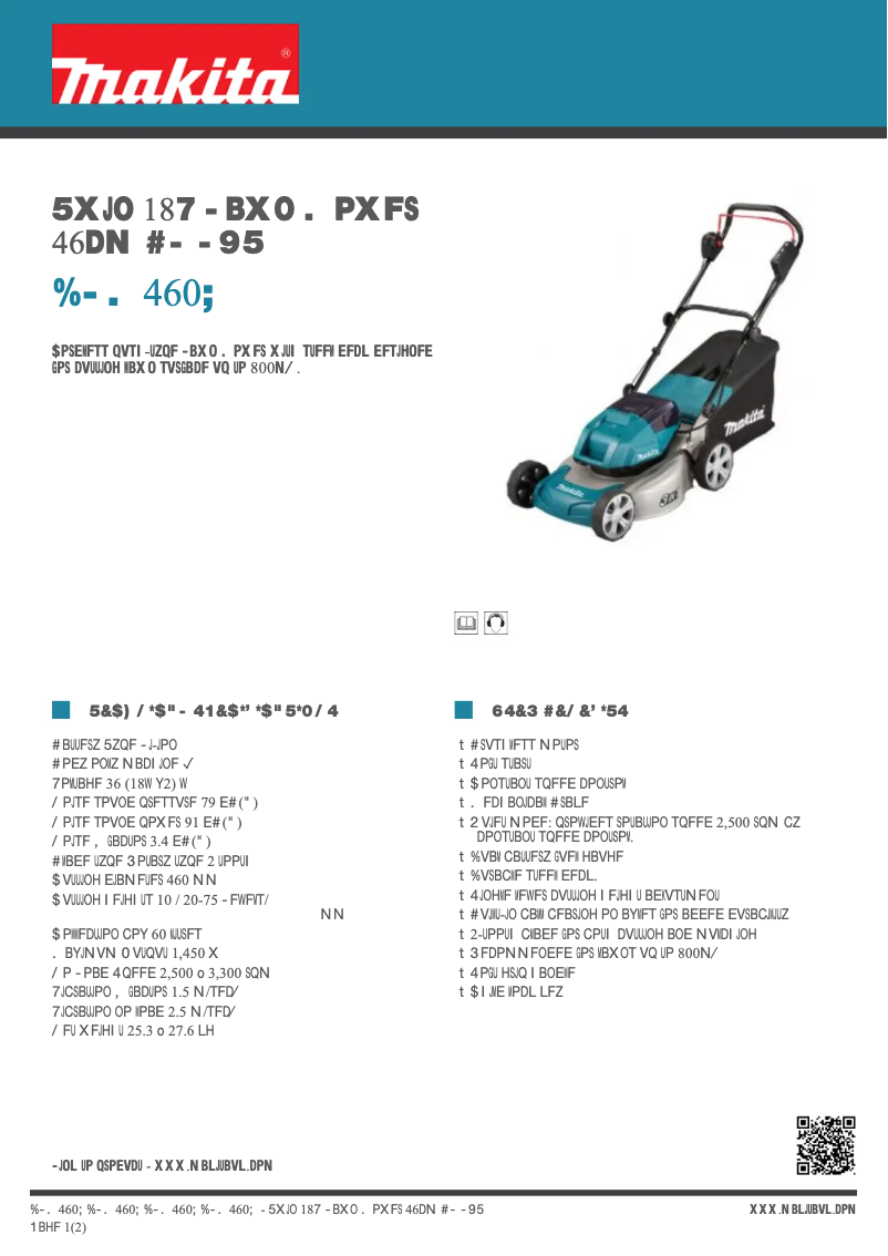 Page 1 de la notice Fiche technique Makita DLM460Z