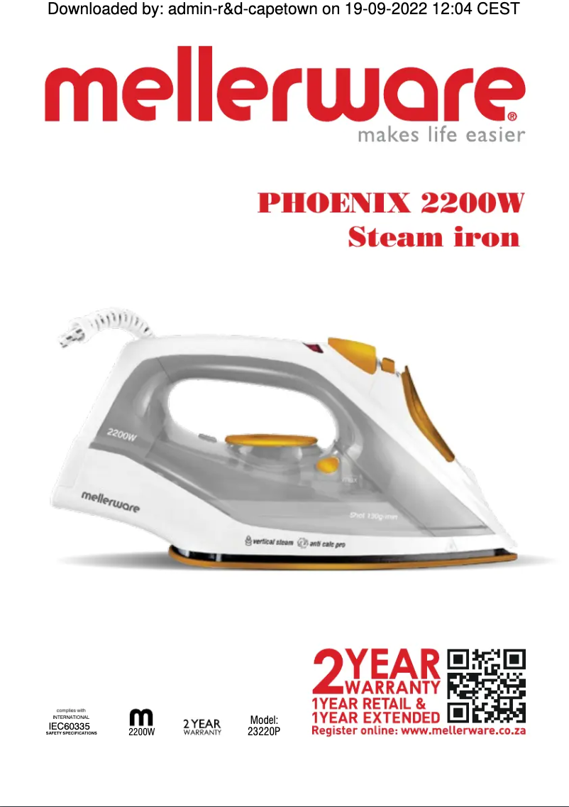 Página 1 del manual Manual de usuario Mellerware 23220P