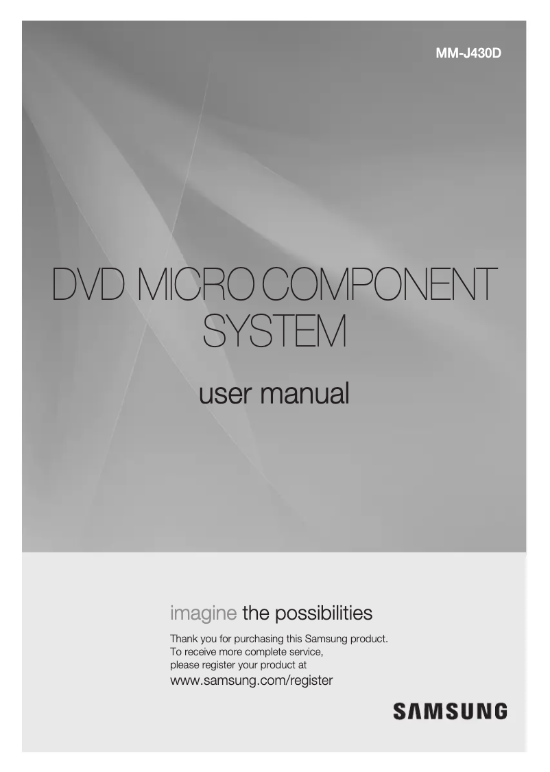 Image de la première page du manuel de l'appareil MM-J430D