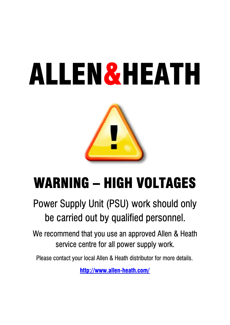 Page n°1 - Manuel utilisateur Allen & Heath RPS14