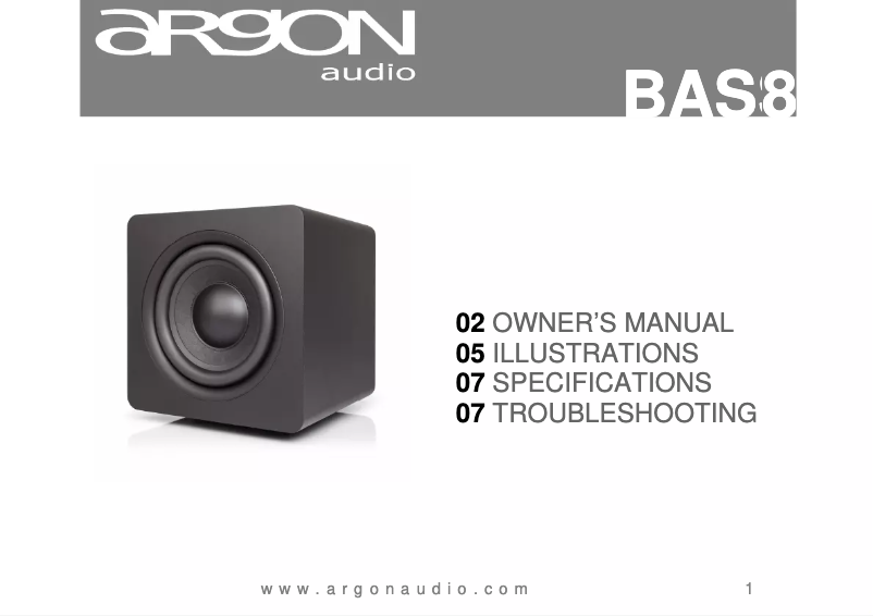 Página 1 del manual Manual de usuario Argon BASS8 MK2