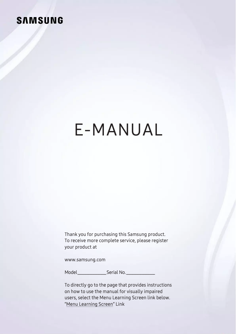 Page 1 de la notice Manuel utilisateur Samsung QE55Q67RAU