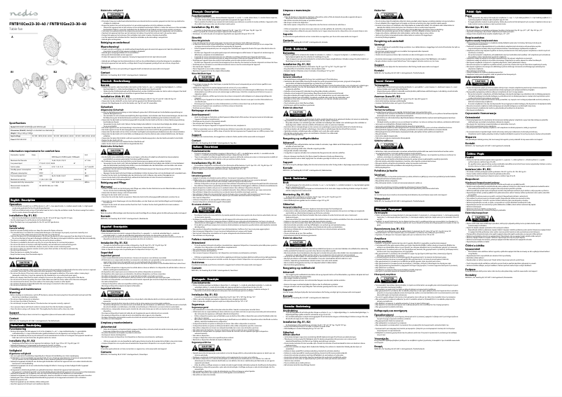 Page n°1 - Manuel utilisateur Nedis FNTB10CWT30