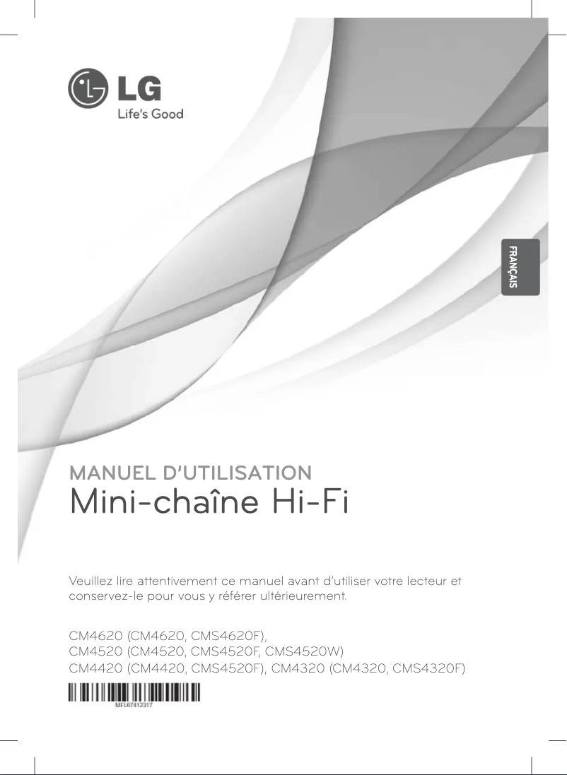 Page 1 de la notice Manuel utilisateur LG CM4320