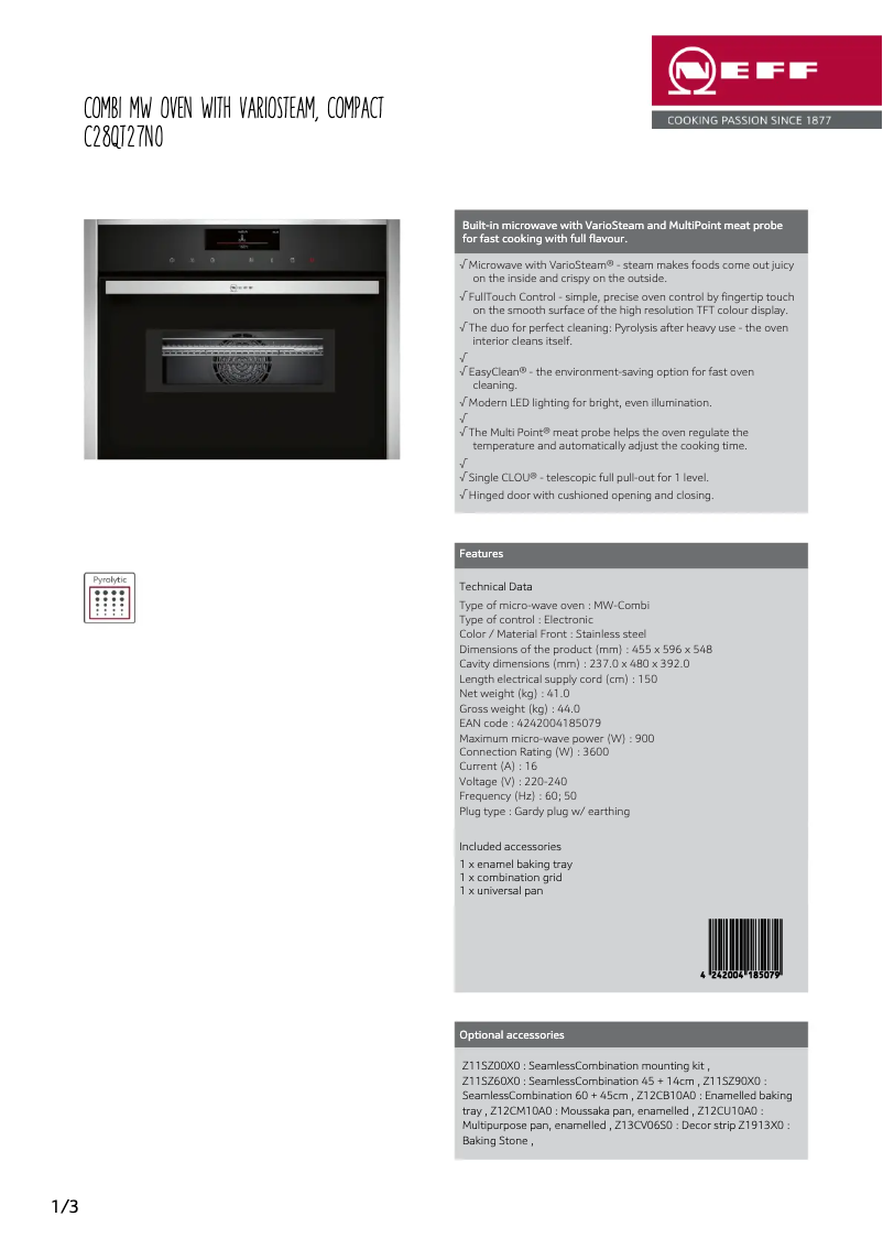 Image de la première page du manuel de l'appareil C28QT27N0