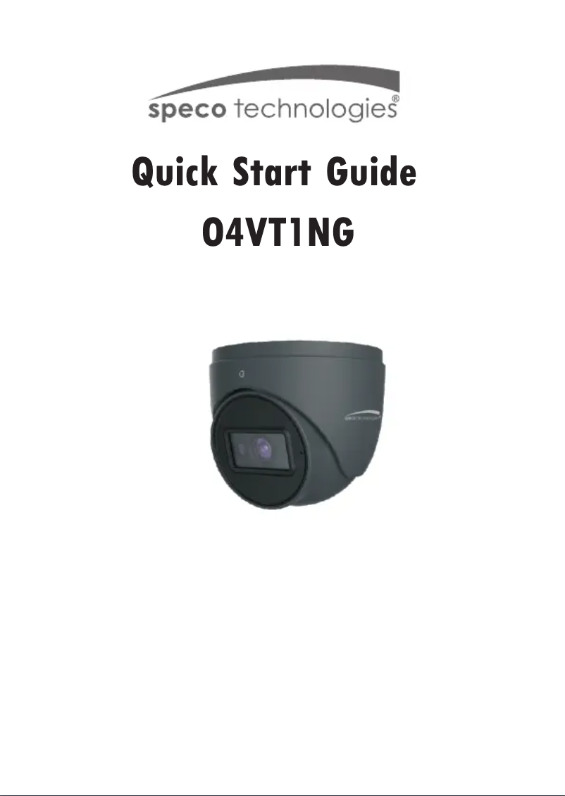 Page 1 de la notice Guide de démarrage rapide Speco Technologies O4VT1NG