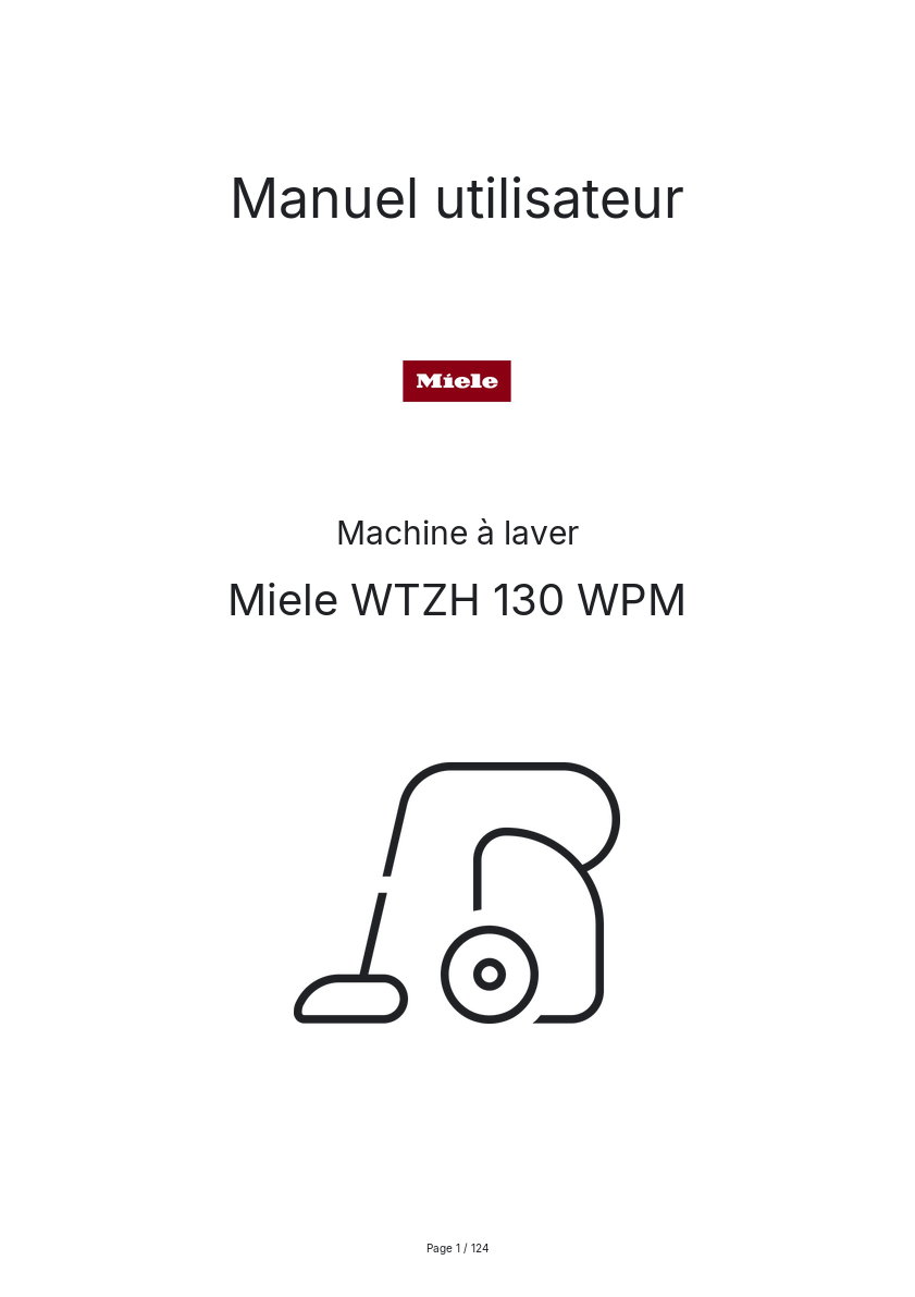 Image de la première page du manuel de l'appareil WTZH 130 WPM