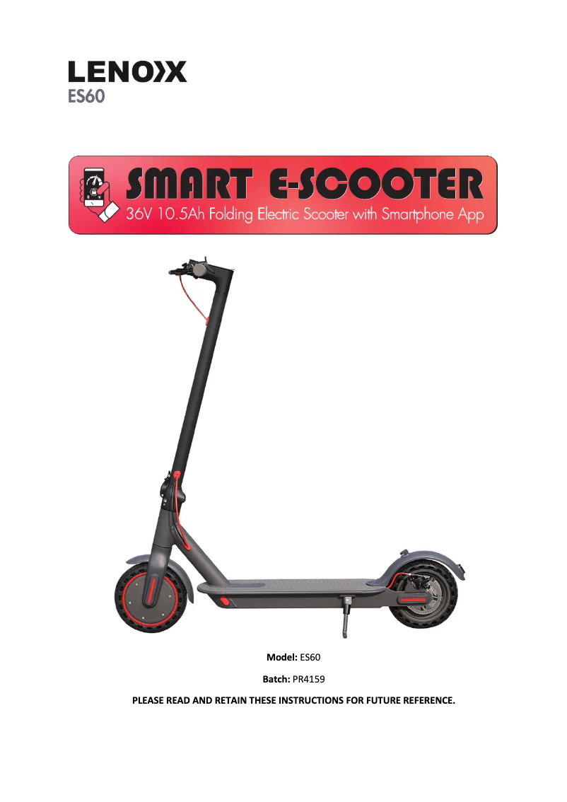 Page 1 de la notice Manuel utilisateur Lenoxx ES60