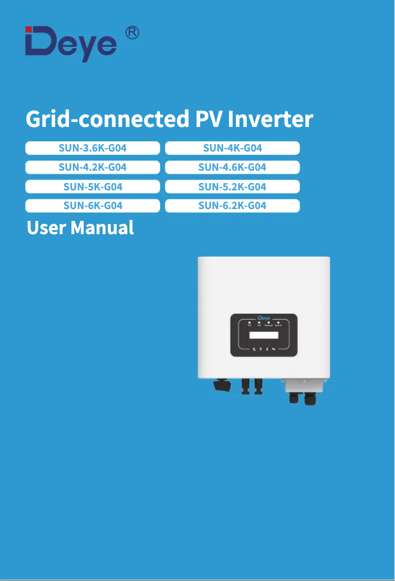Page 1 de la notice Manuel utilisateur Deye SUN-5.2K-G04