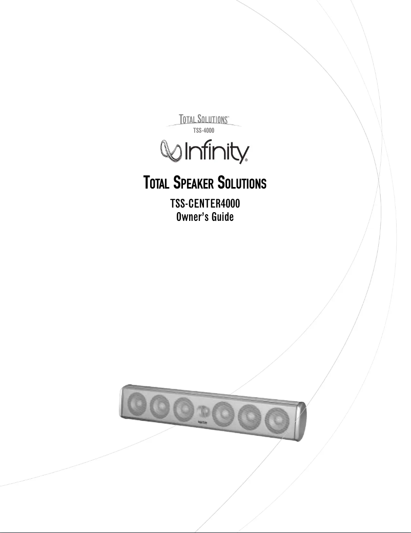 Page 1 de la notice Manuel utilisateur Infinity TSS-CENTER4000