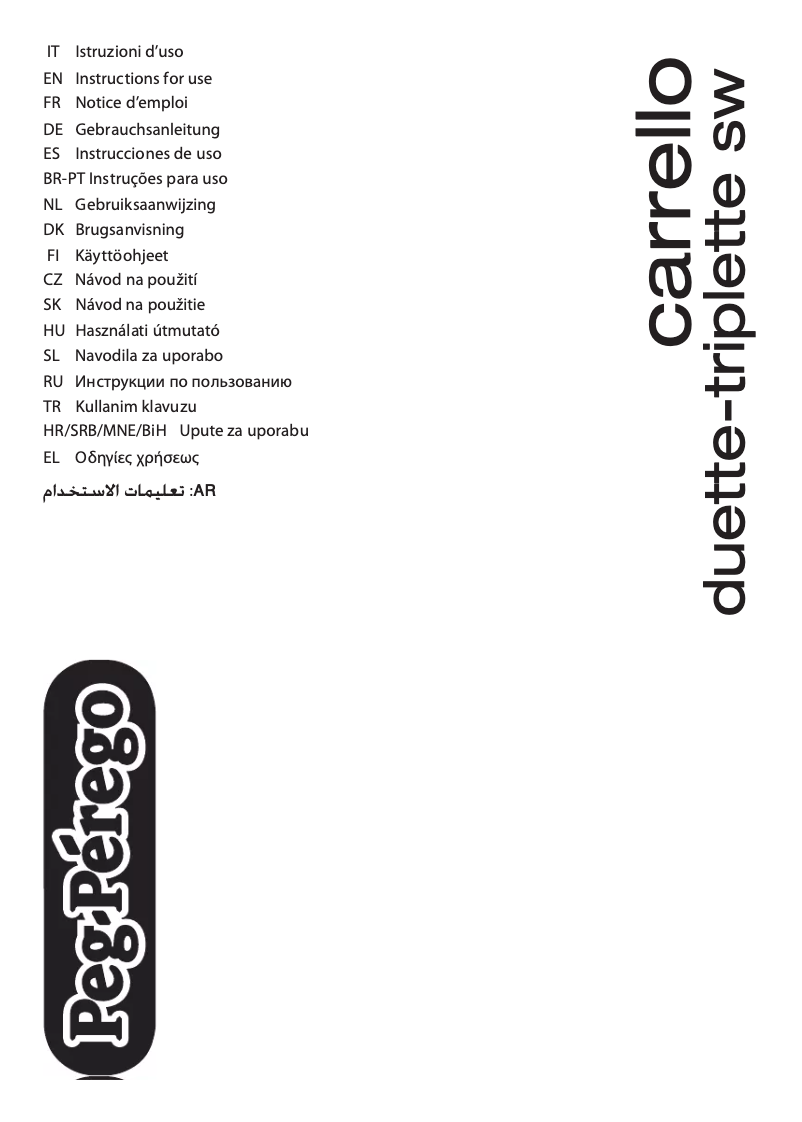 Page 1 de la notice Manuel utilisateur Peg Perego Carrello duette-triplette sw