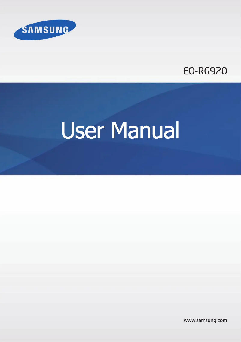 Image de la première page du manuel de l'appareil EO-RG920B
