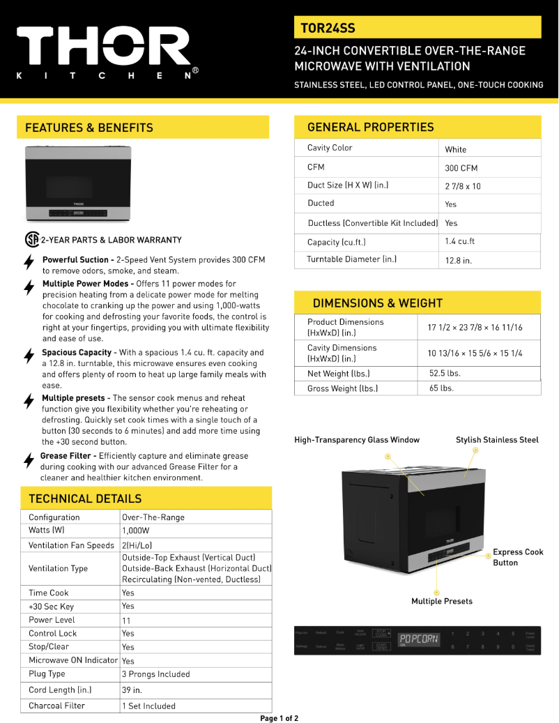 Image de la première page du manuel de l'appareil TOR24SS