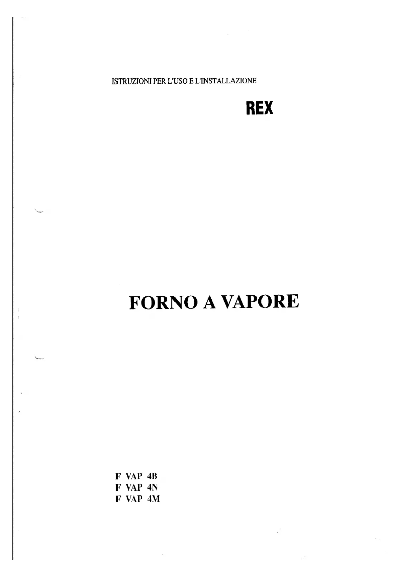 Page n°1 - Manuel utilisateur Rex FVAP4B