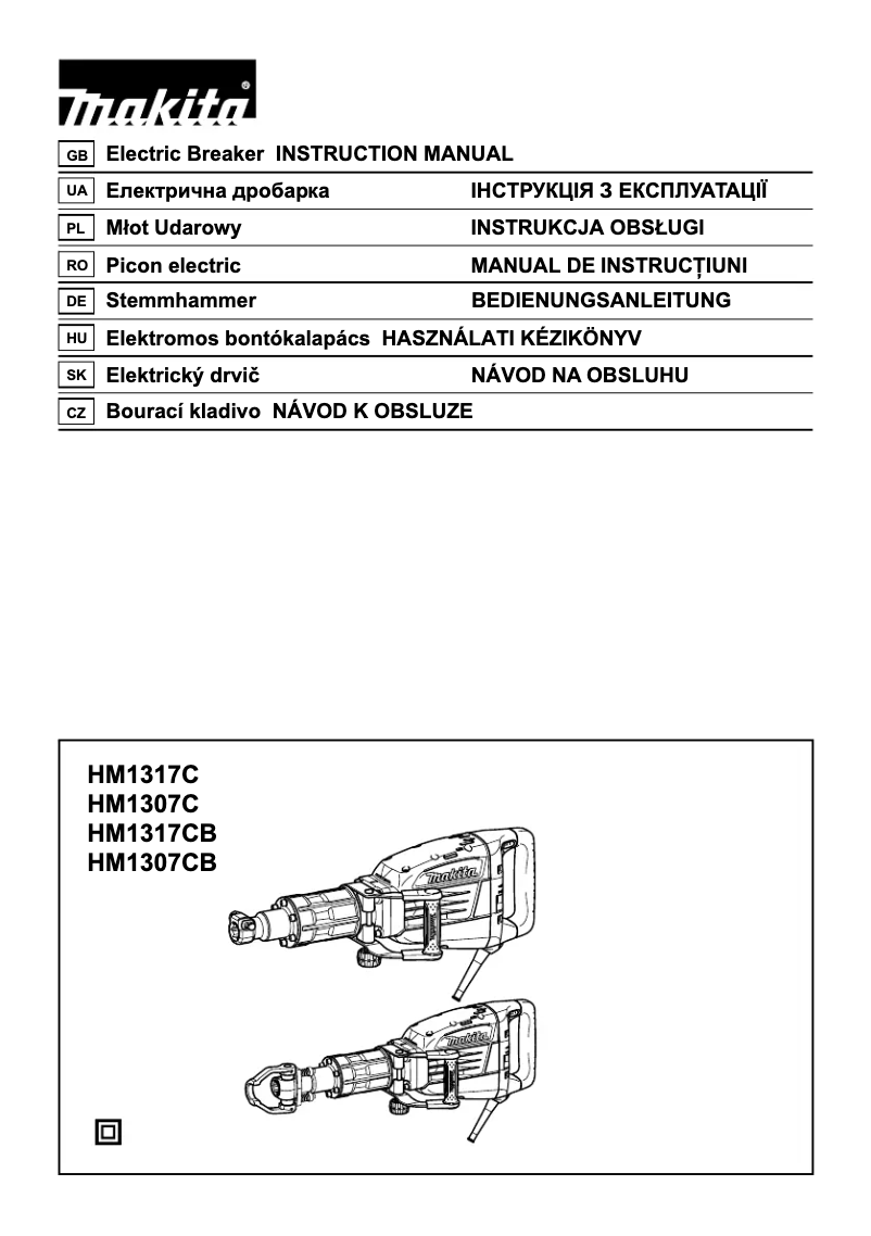 Page n°1 - Manuel utilisateur Makita HM1307C
